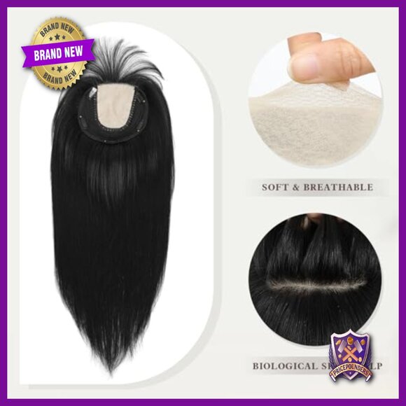 Real Human Hair Topper 8x8 Lace Base 20 Inch Medium Density Hair Loss Solution